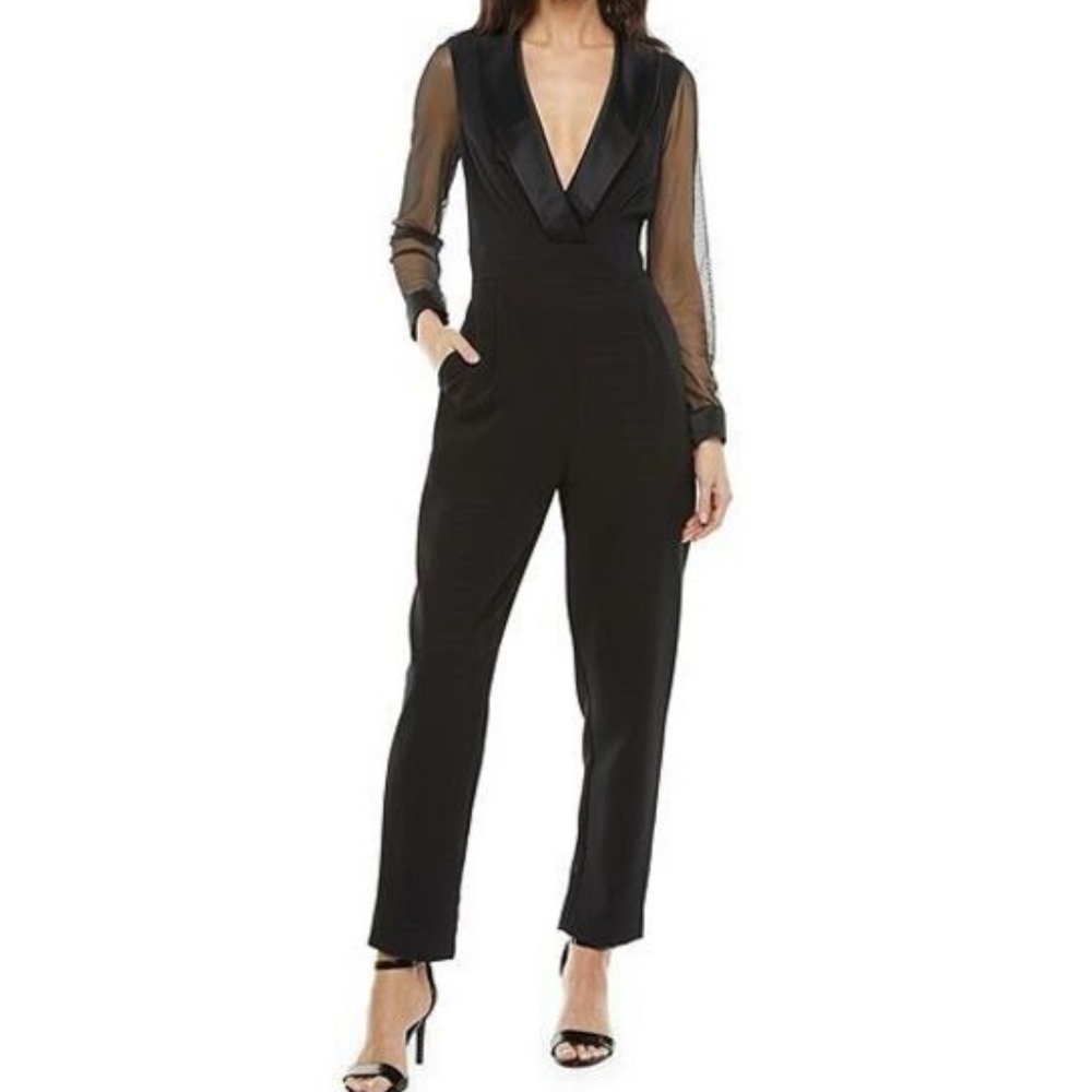 Jessica Howard Black Jumpsuit Versatile Formal Wear